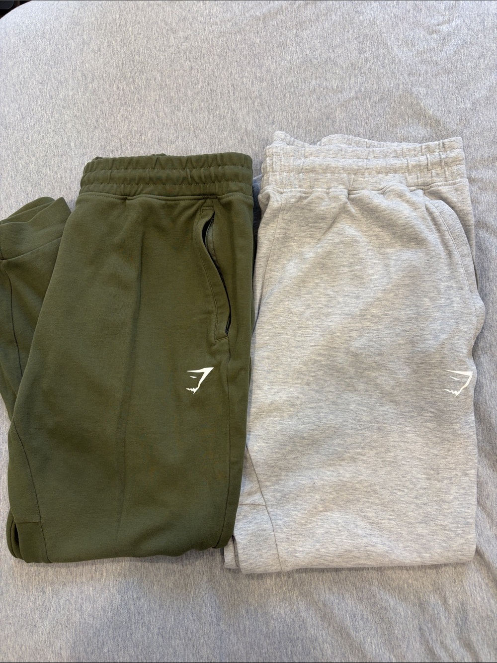 Gymshark Kids Olive Green and Light Gray Joggers - 2 Pack